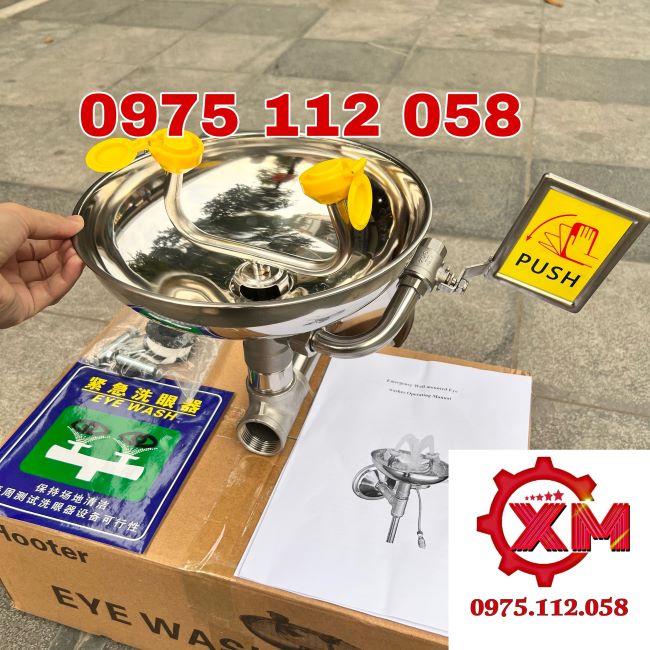 Bổn rửa mắt khẩn cấp treo tường inox 304 cao cấp